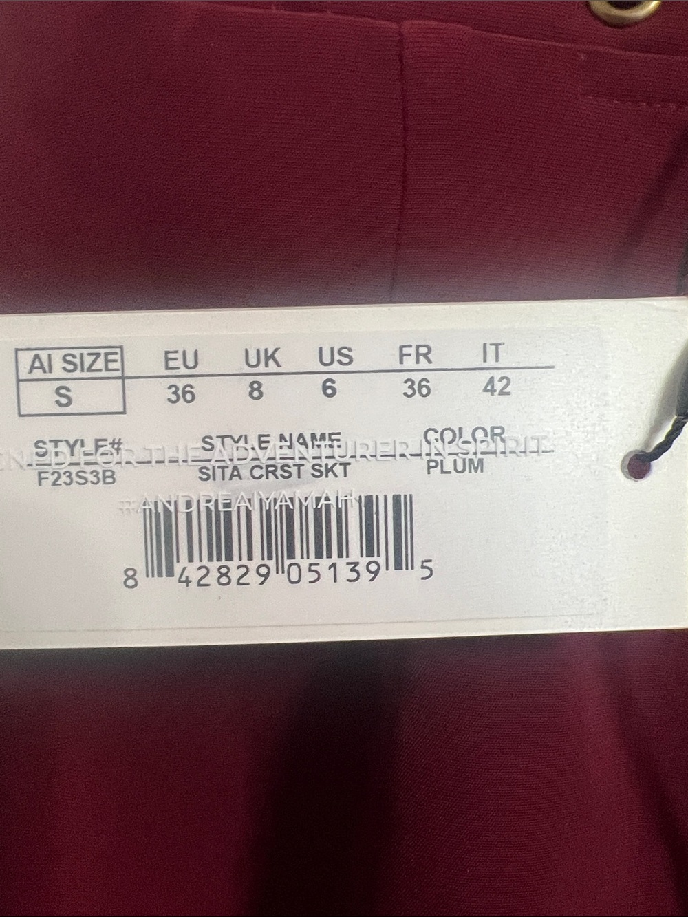 NWT | Andrea Iyamah Sita Corset Skirt in Burgundy, Size S - Picture 7 of 8